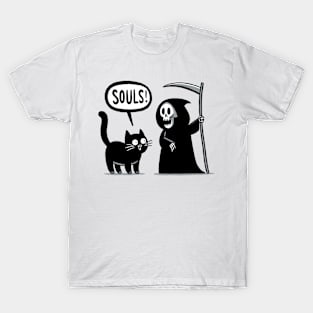 The Ripper and black cat devouring souls T-Shirt